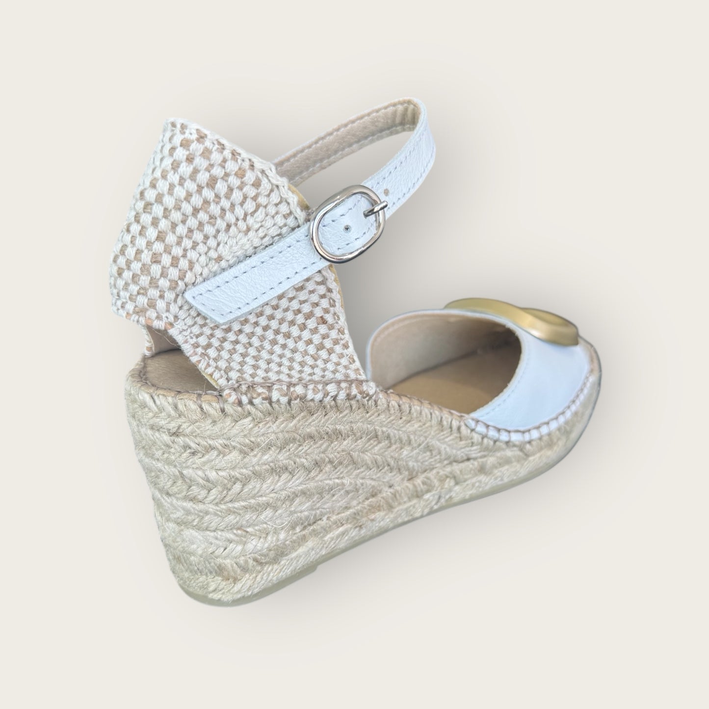 Espadrille White Leather Upper Fabiolas