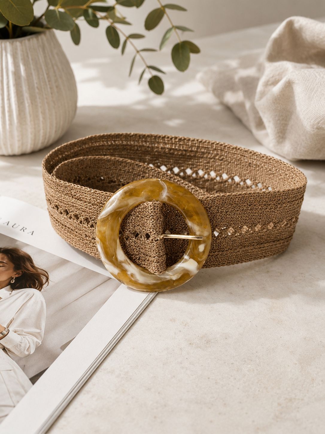 Amber Marble Woven Belt