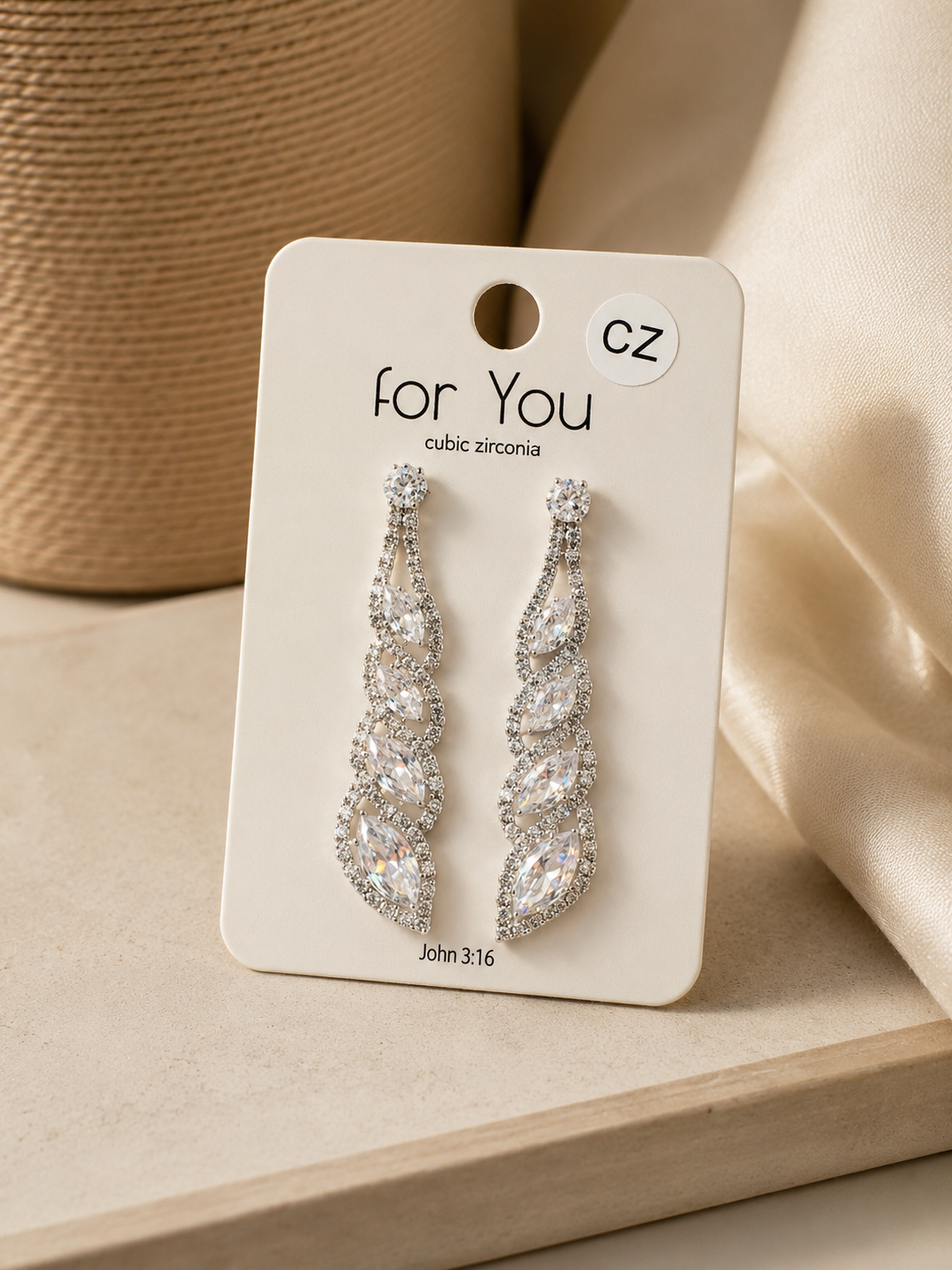 Radiant Leaf Crystal Drop Earrings