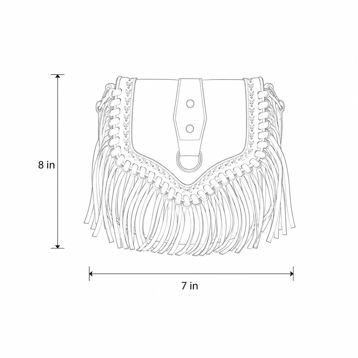 Brown Boho Fringe Crossbody Bag