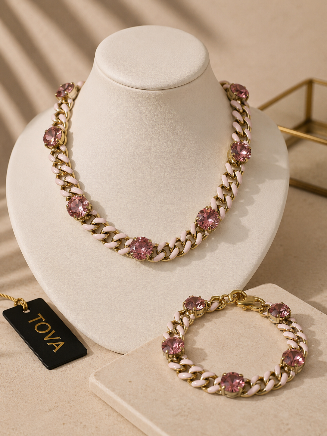 Blush Crystal Chain Necklace