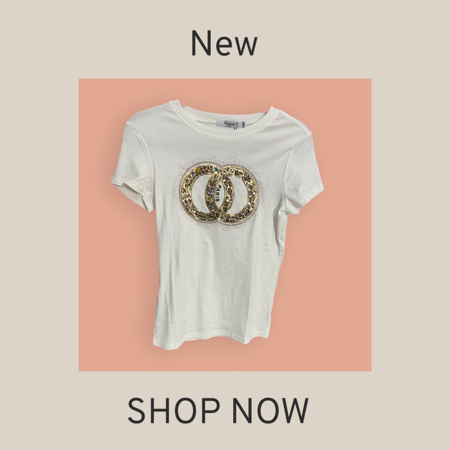 Animal print detail white tshirt