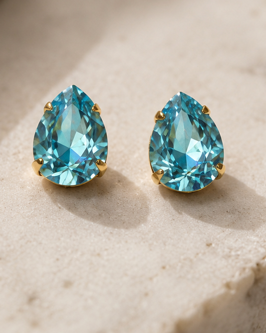 Aqua Teardrop Earrings