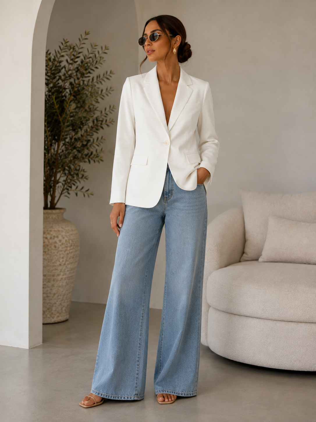Classic One-Button Blazer
