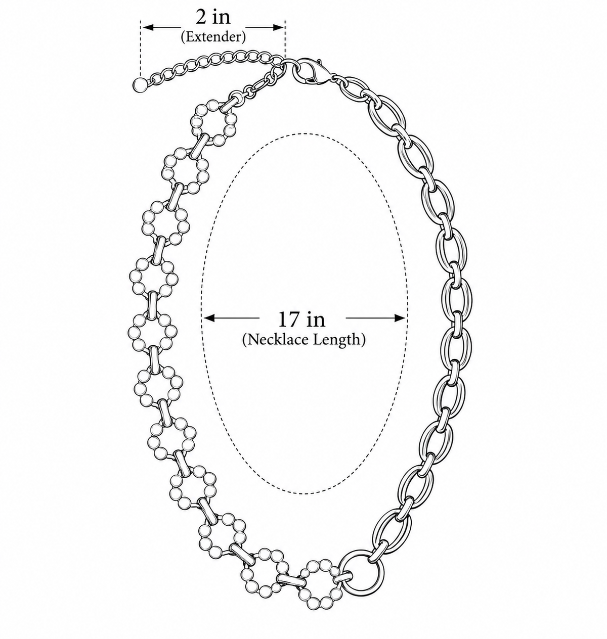 Pearl Blossom & Gold Link Necklace