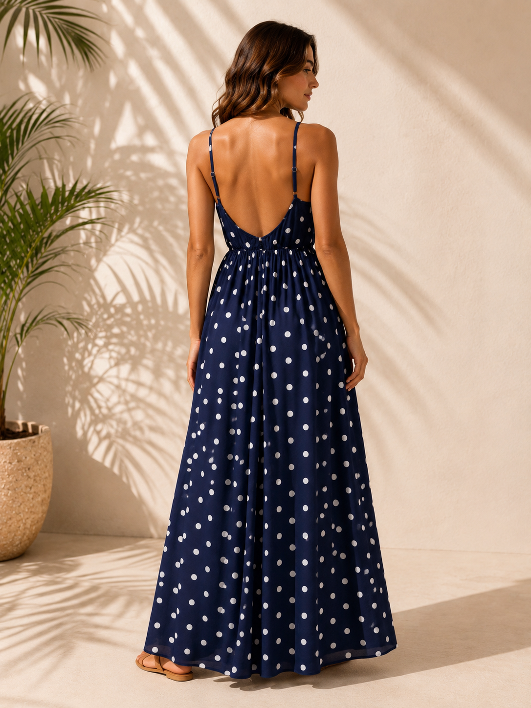 Italian Navy Polka Dot Dress