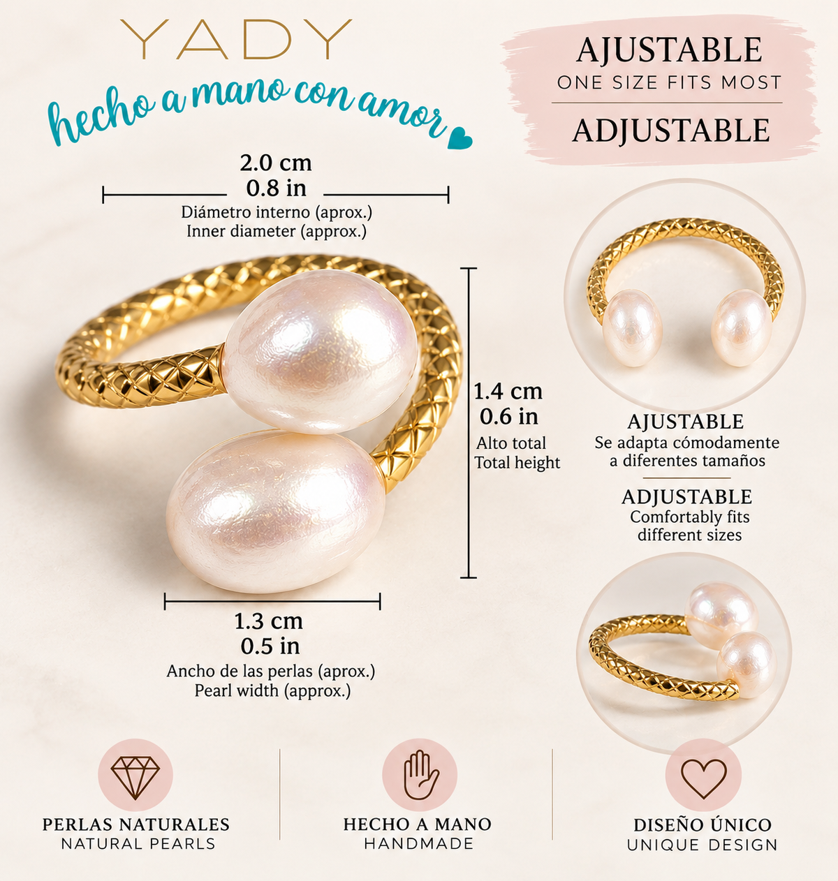 Handmade Pearl Adjustable Ring