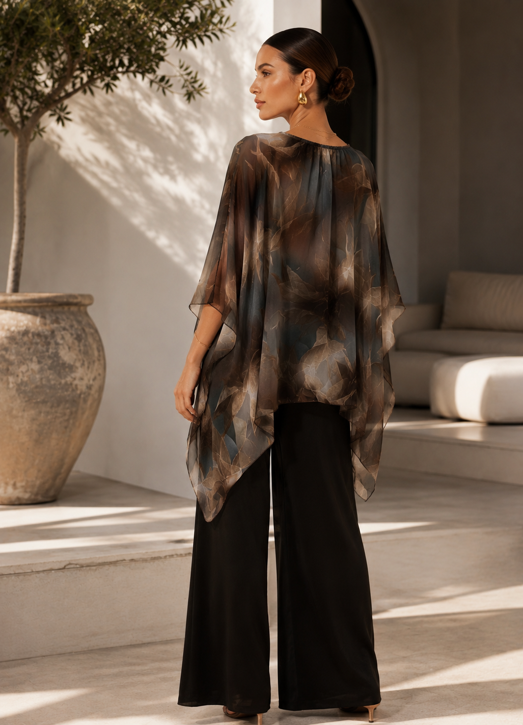 Brown Silk Blouse