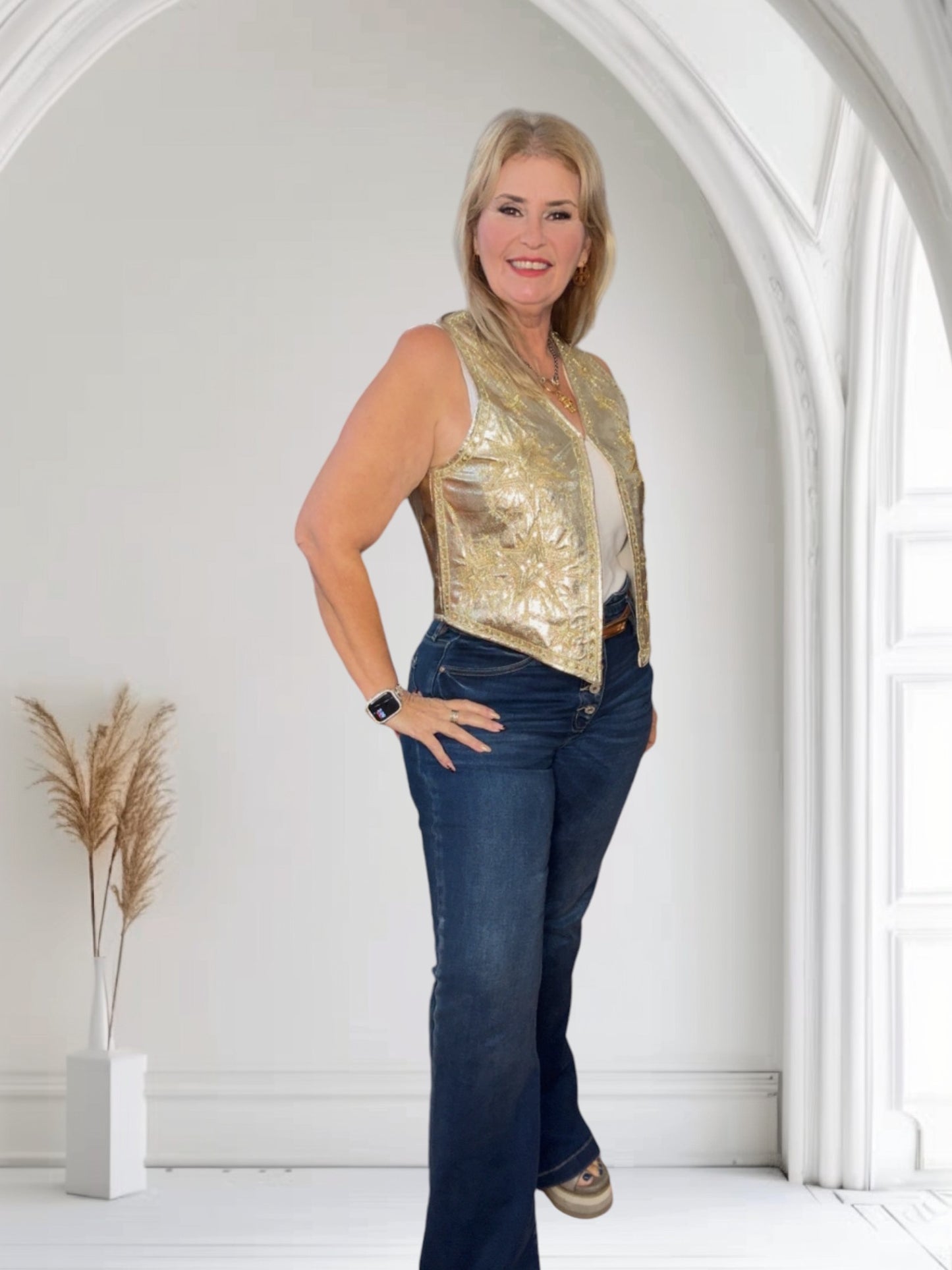 Embroidery Gold Vest