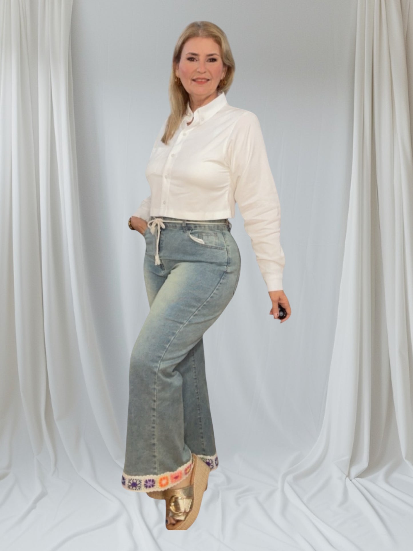 Denim with Lace accent
