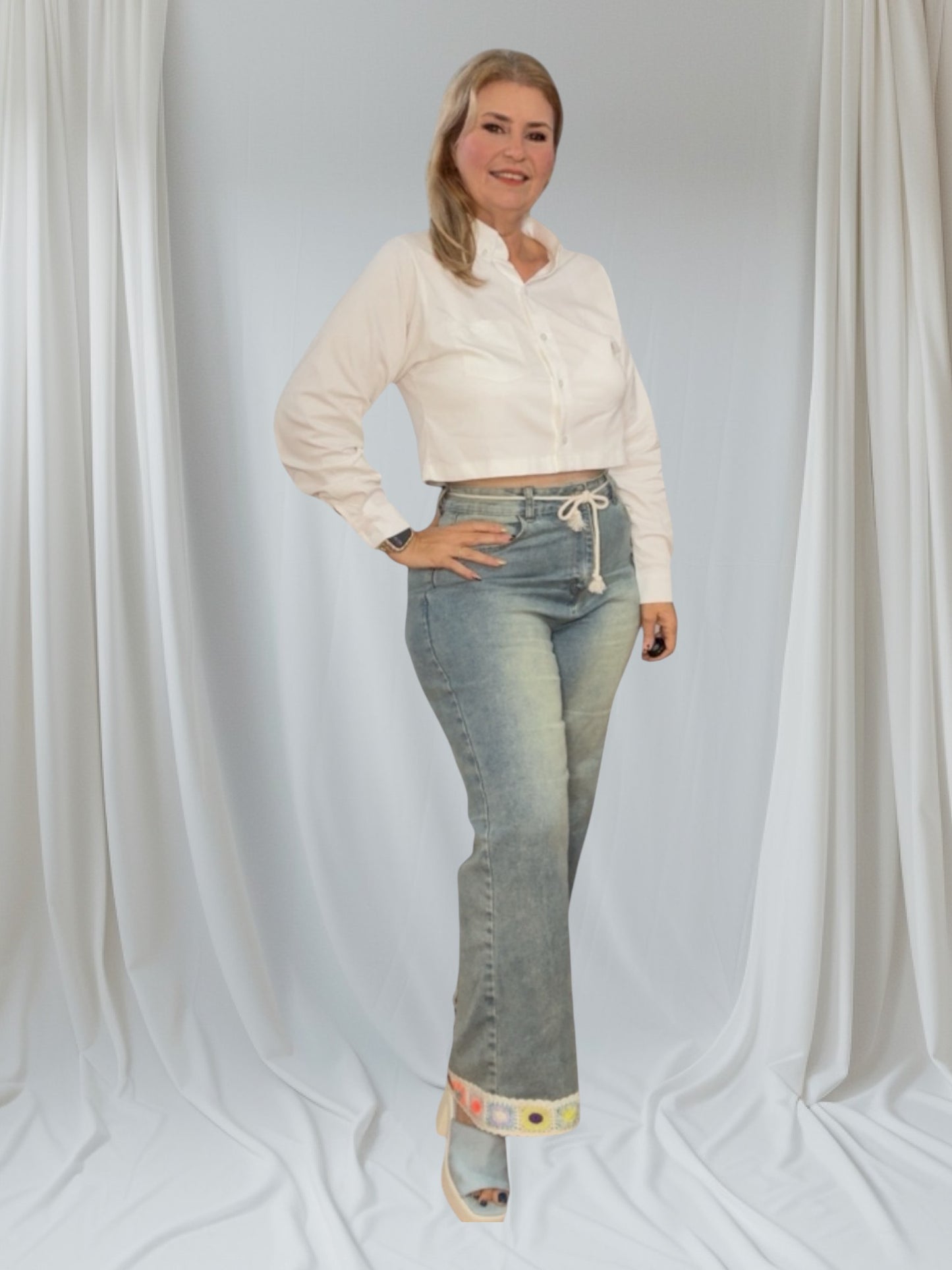 Denim with Lace accent