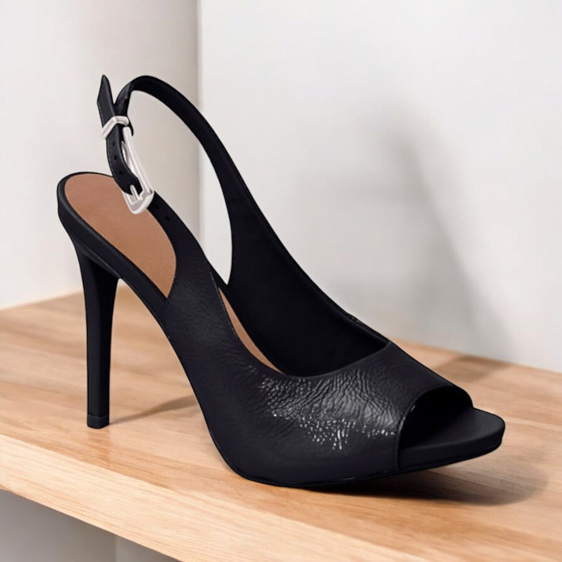 Bottero High Heel Leather Sandal Black