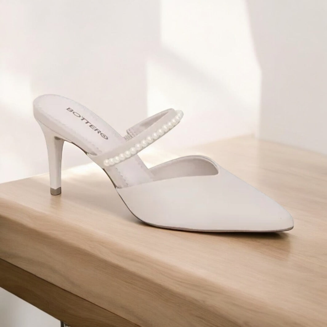 Bottero Medium Heel Sandal Ivory