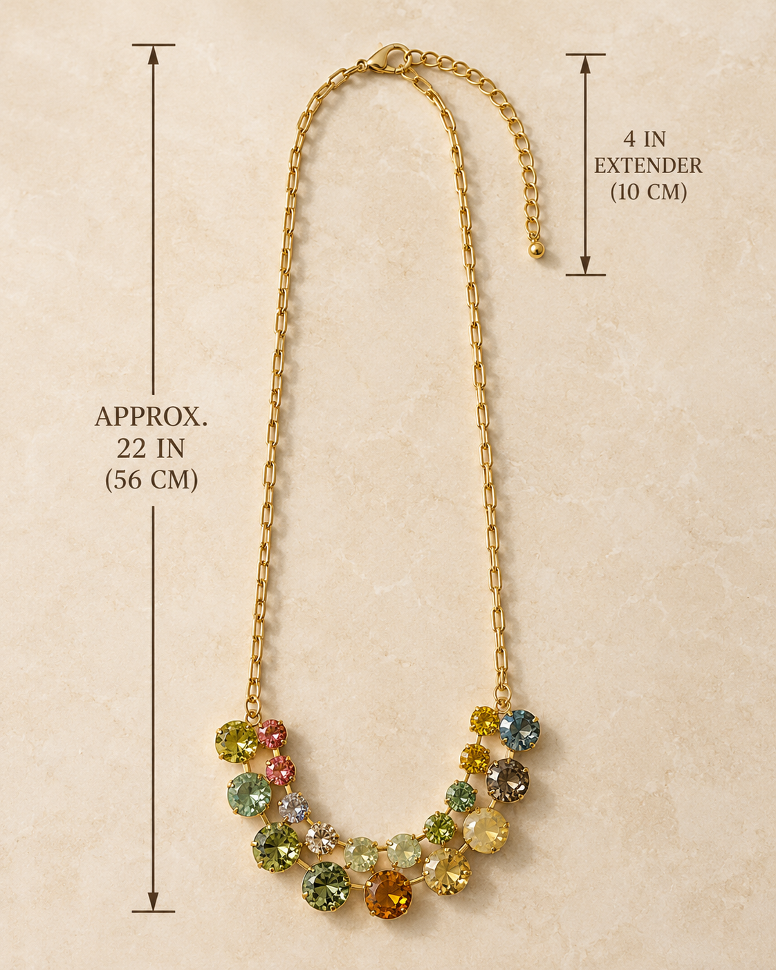 TOVA Multicolor Swarovski Crystal Statement Necklace