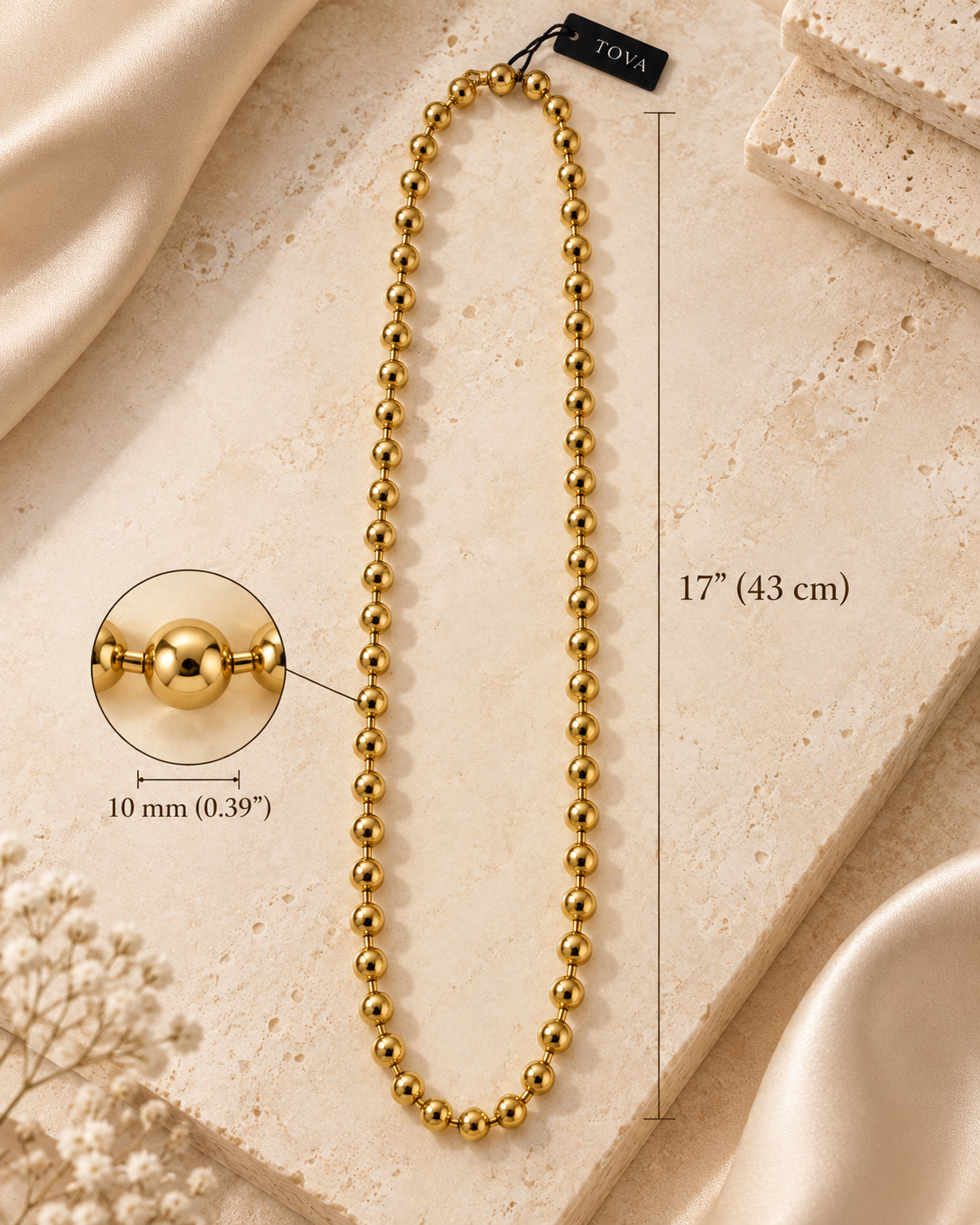 TOVA Golden Sphere Necklace