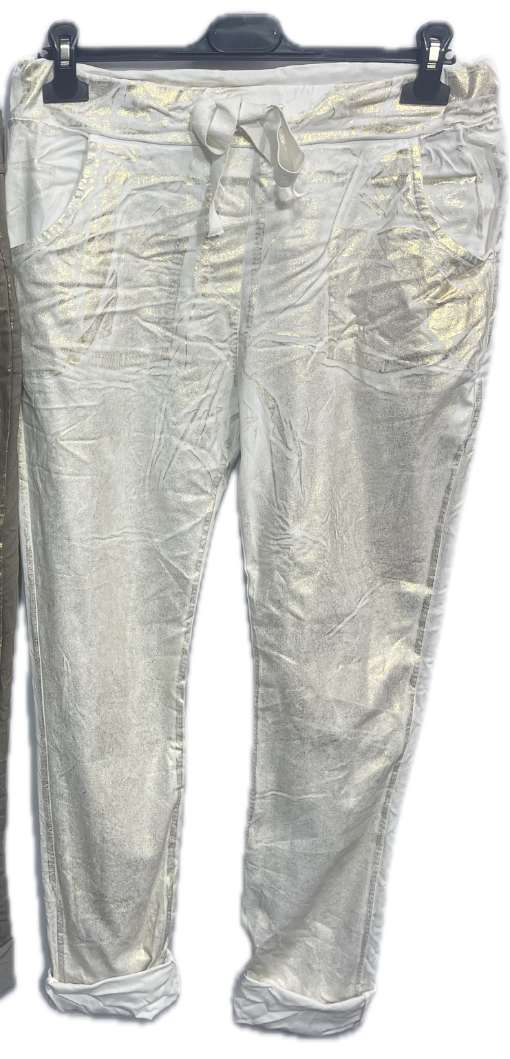 Gold Metalic Details Pants