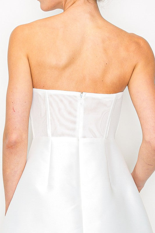 Strapless Short Satin Dress