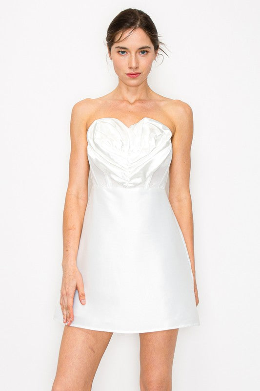 Strapless Short Satin Dress