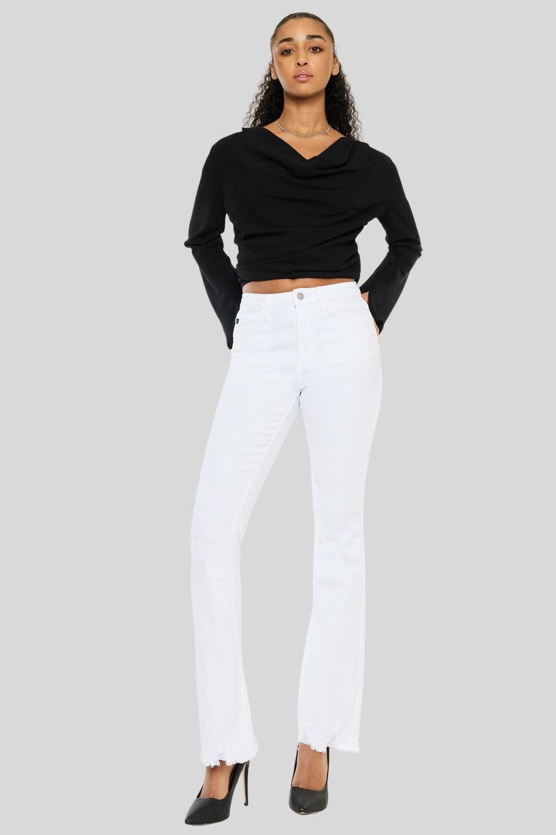 High Rise Bootcut Jeans White Wash