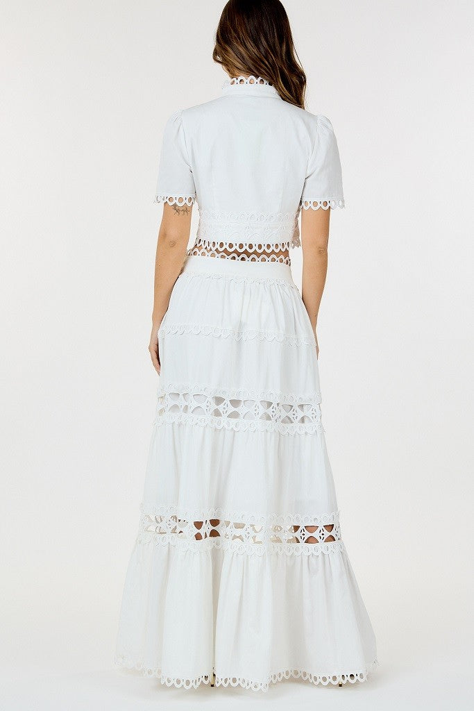 Lace Detail Two Piece Maxi Skirt Set