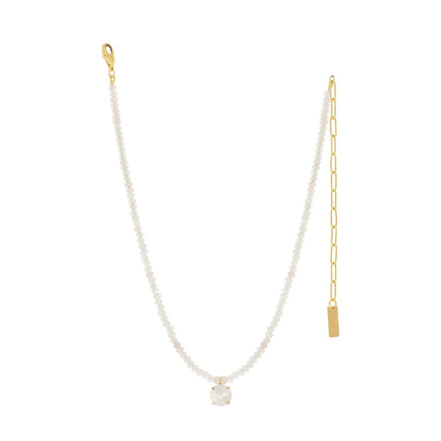Paige Necklace in Fairy Dust White Matt