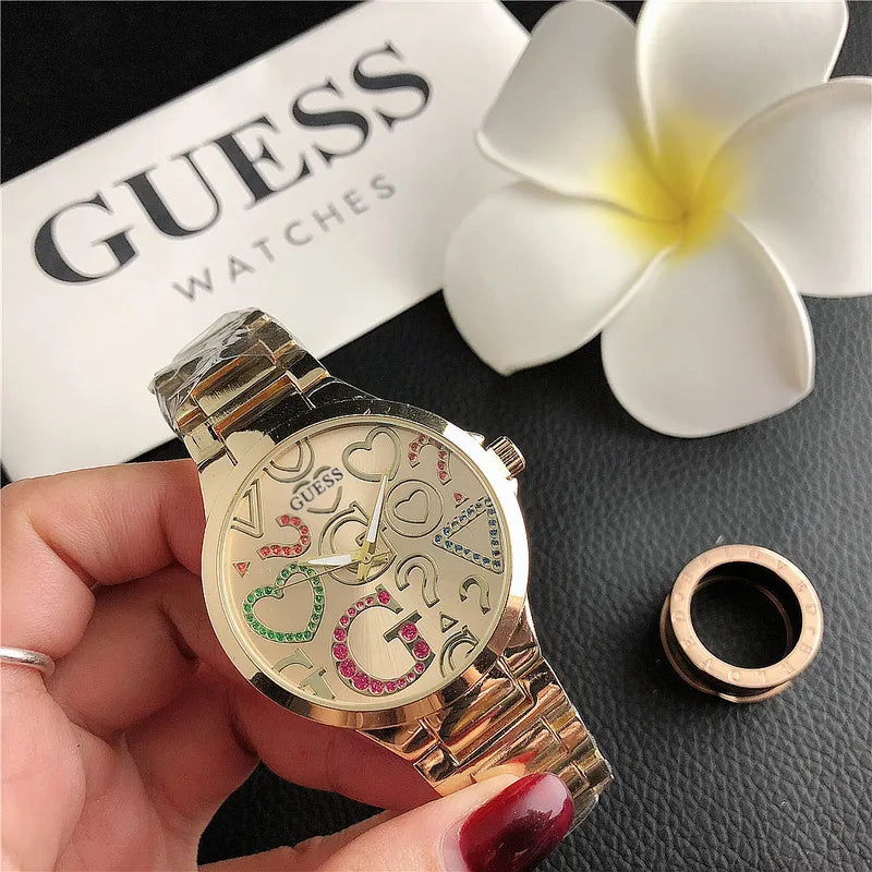 Fashion Diamond-embedded Exquisite Women's Watch Small In Gold