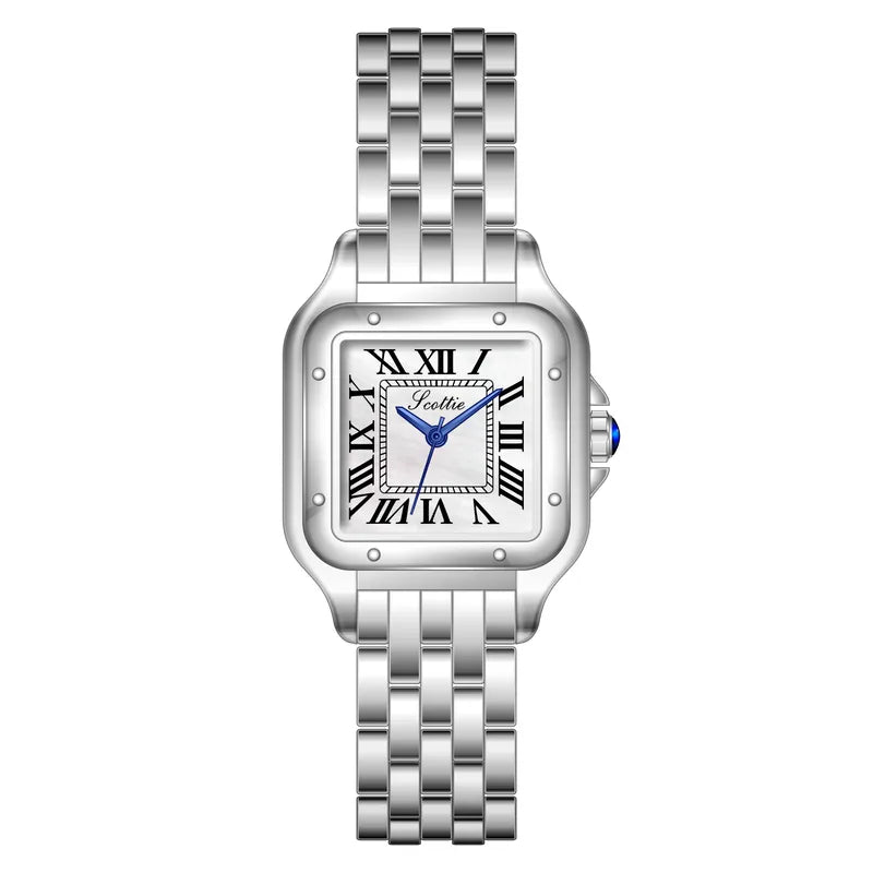 Silver Small Square Watch