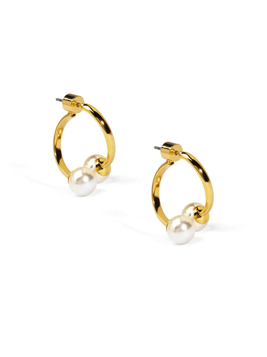 Pearl Half Hoop Earring