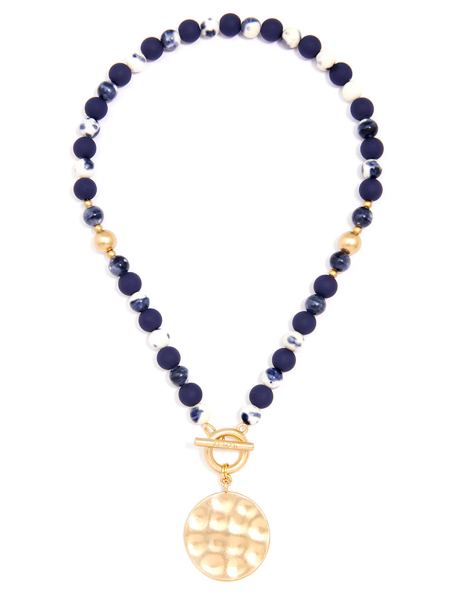 Porcelain & Resin Beaded Charm Necklace