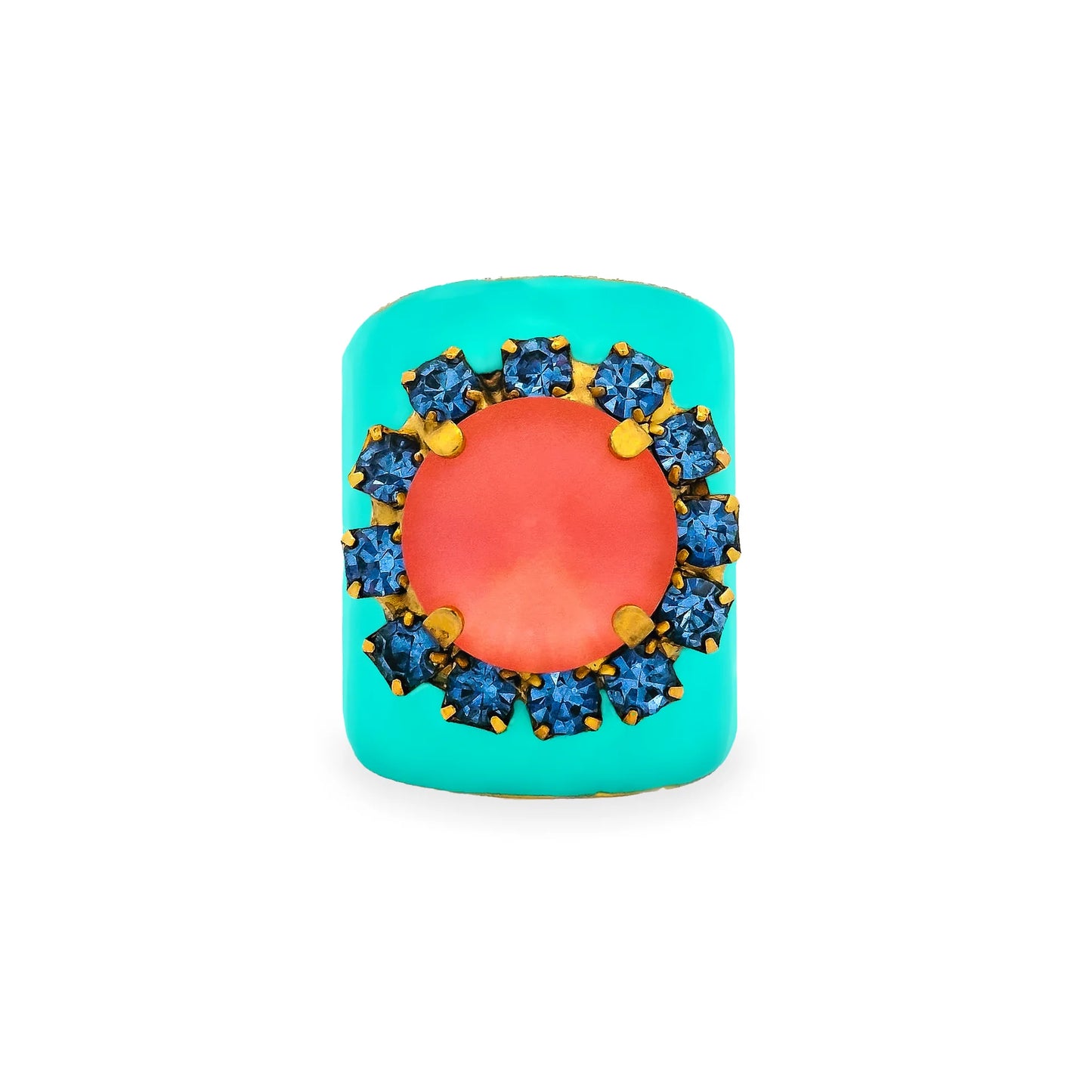Jacci Ring In Enamel In Mint