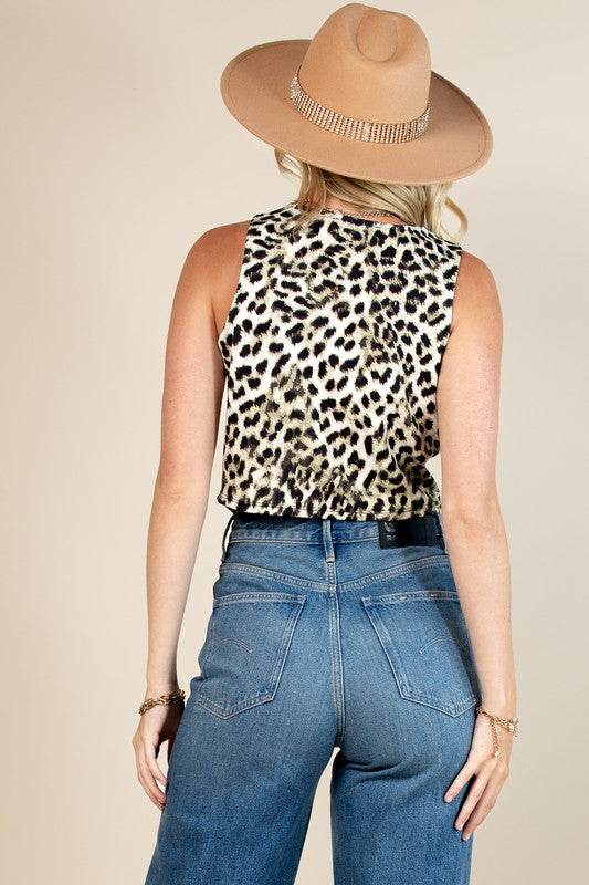 Animal print vest