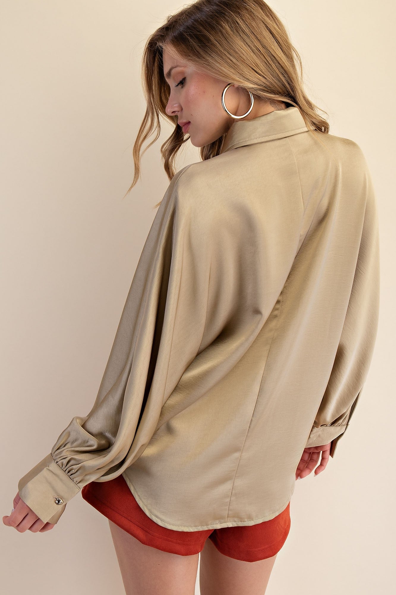 Voluminous Sleeve Blouse Taupe
