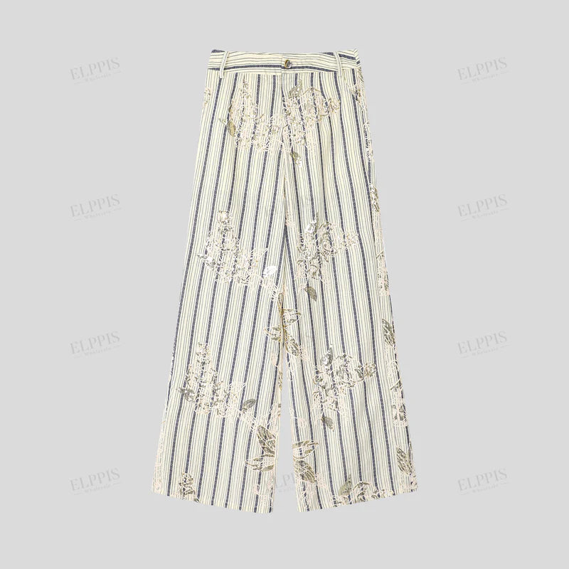 Ivory Stripe Pattern Enhanced With Subtle Glitter Accents