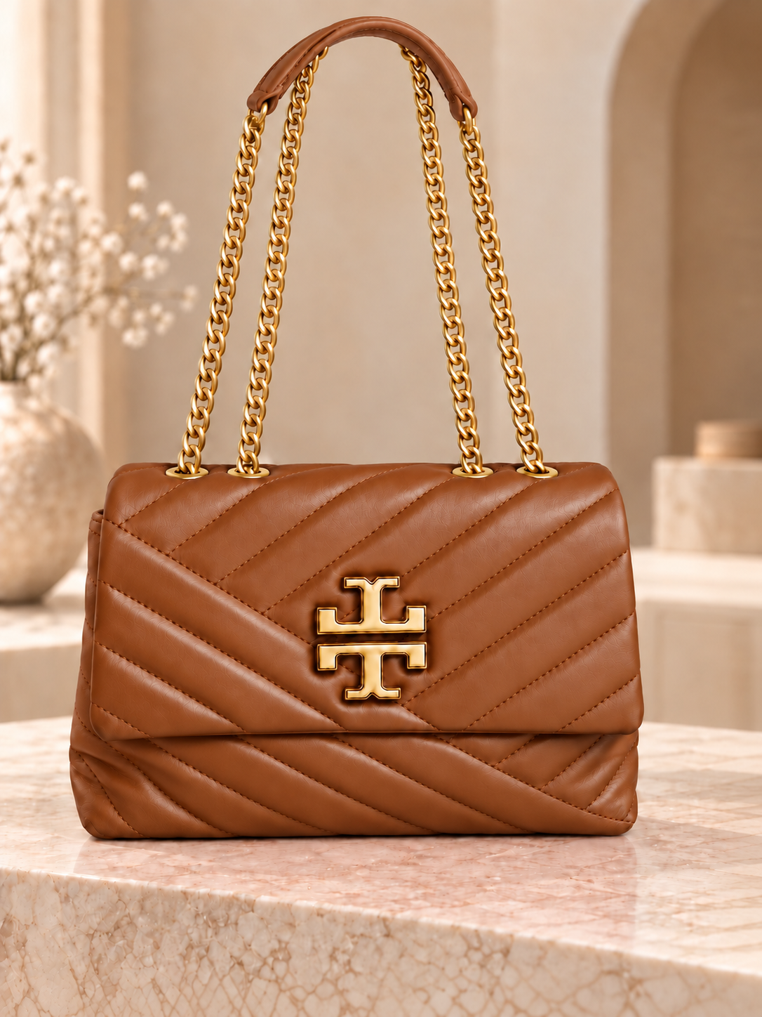 Cognac Inspired Quilted Bag