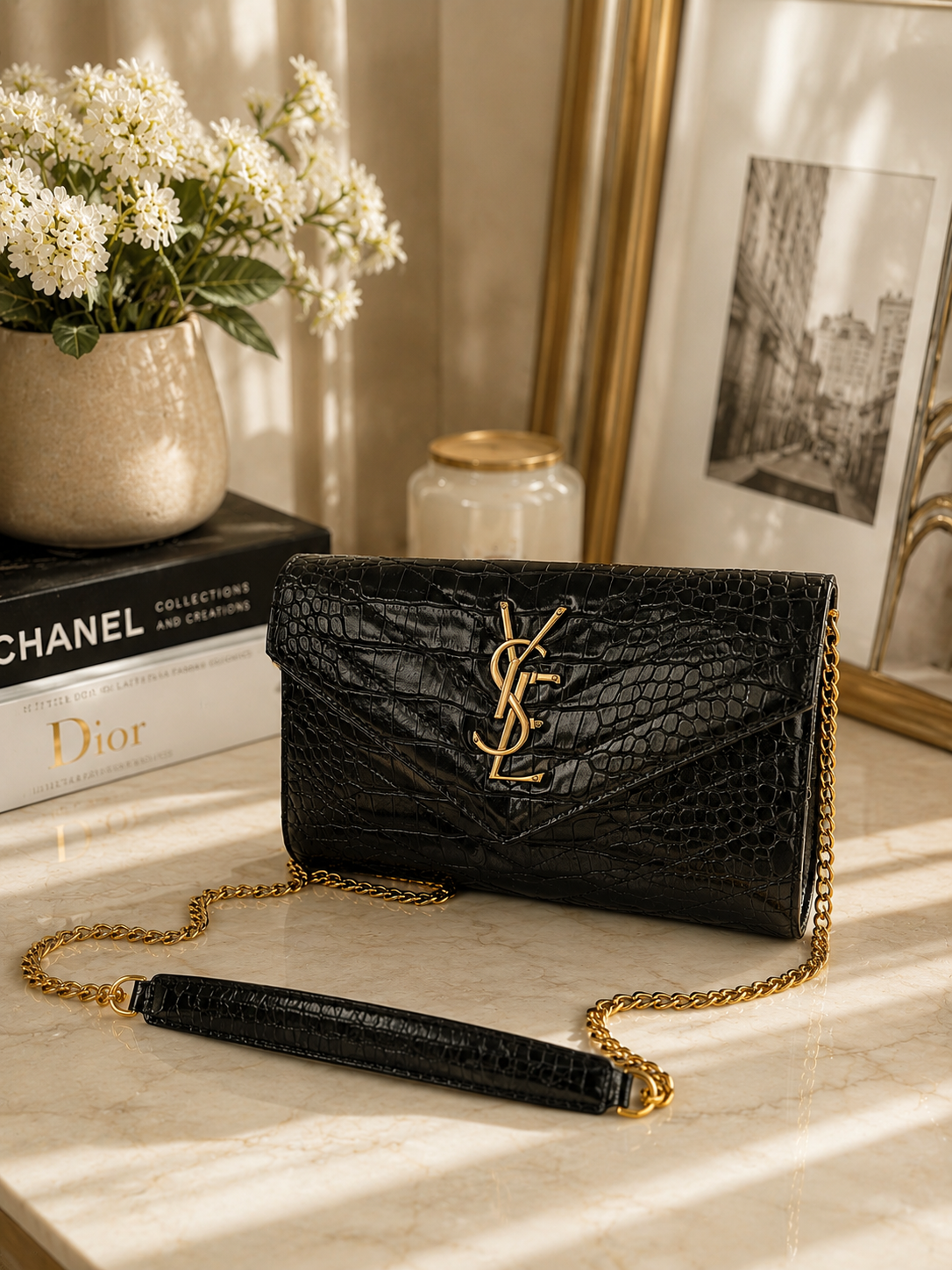 The Noir Croc Bag