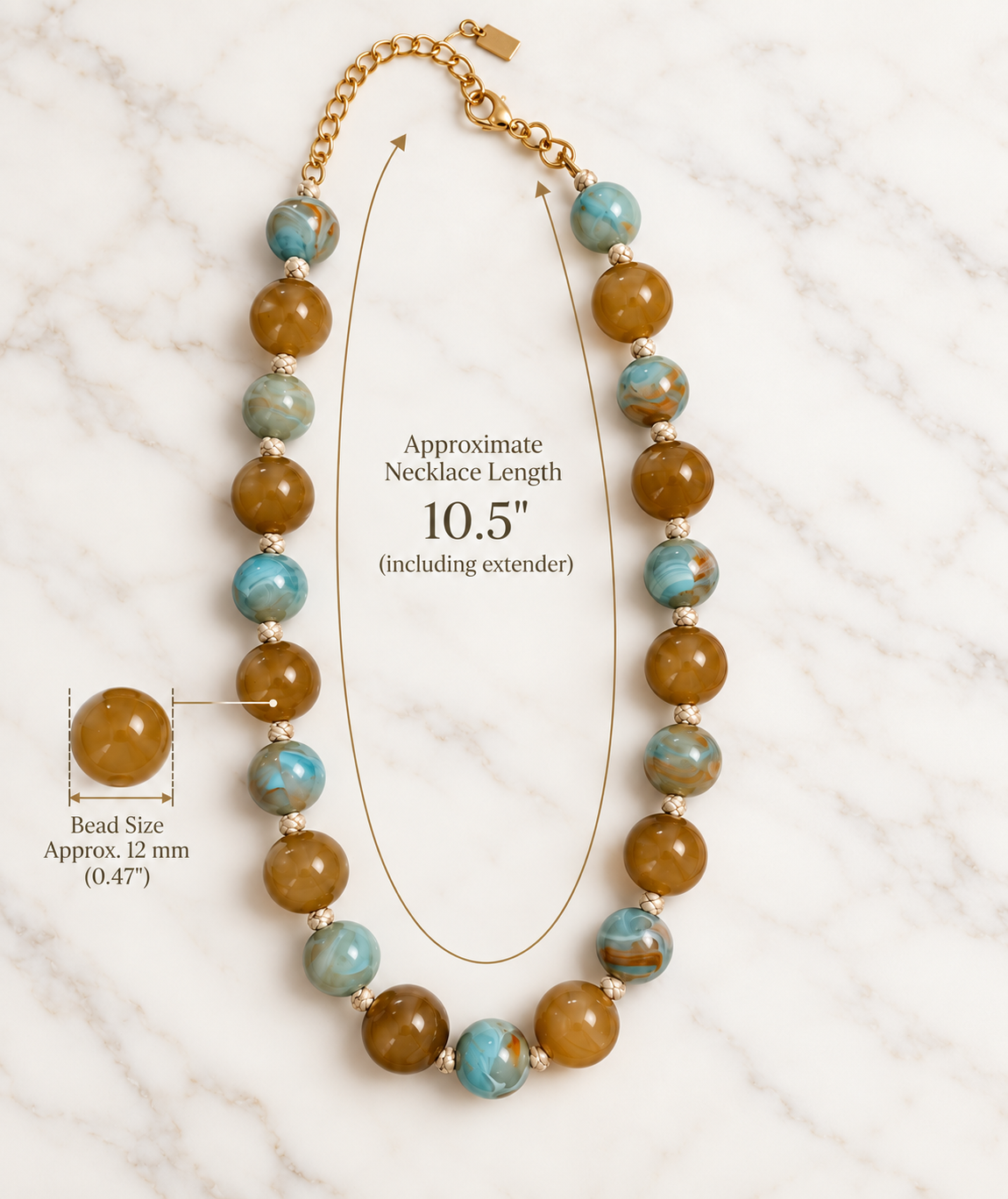 Amber & Aqua Statement Beaded Necklace