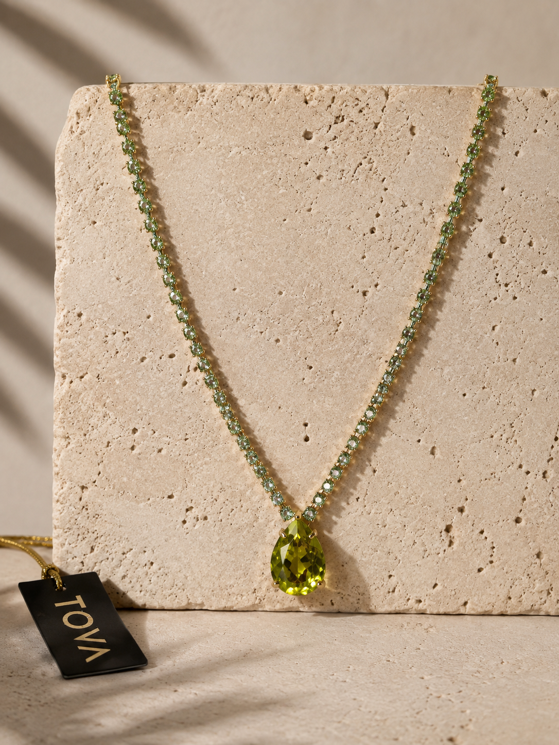 Green Signature Teardrop Necklace
