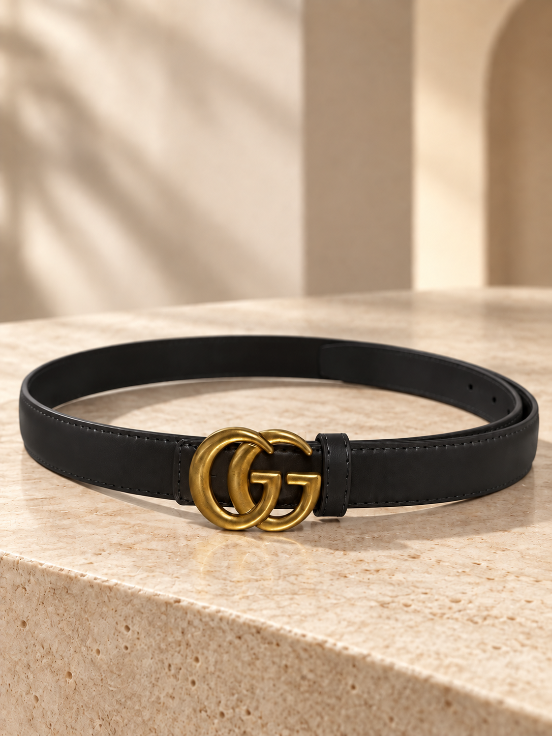 Interlocking Buckle Inspired Belt Black