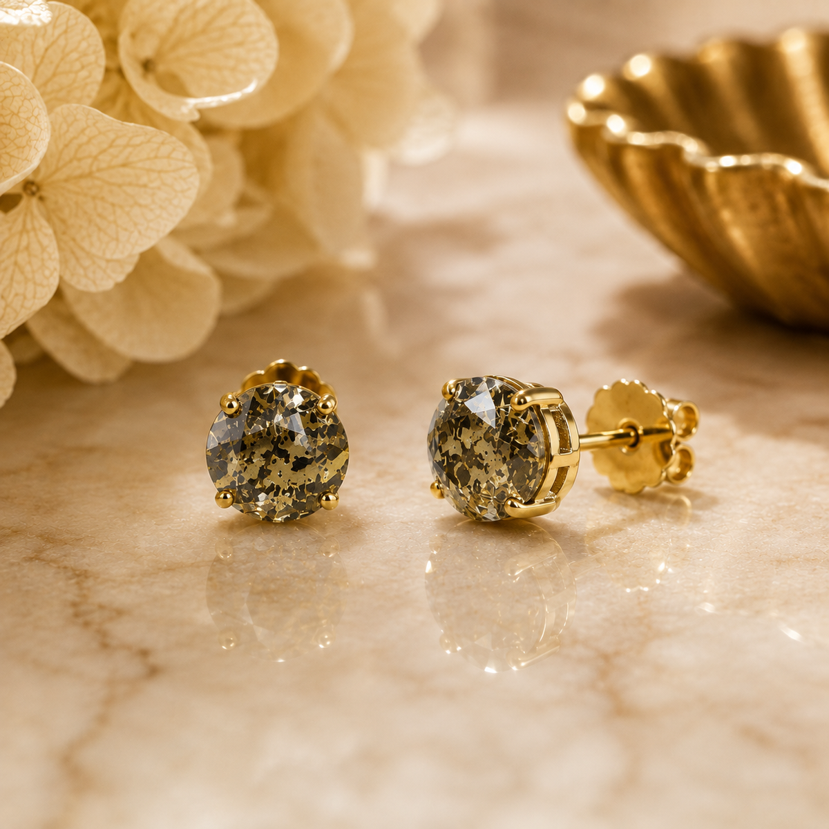 TOVA Trentdley Studs in  Gold Patina