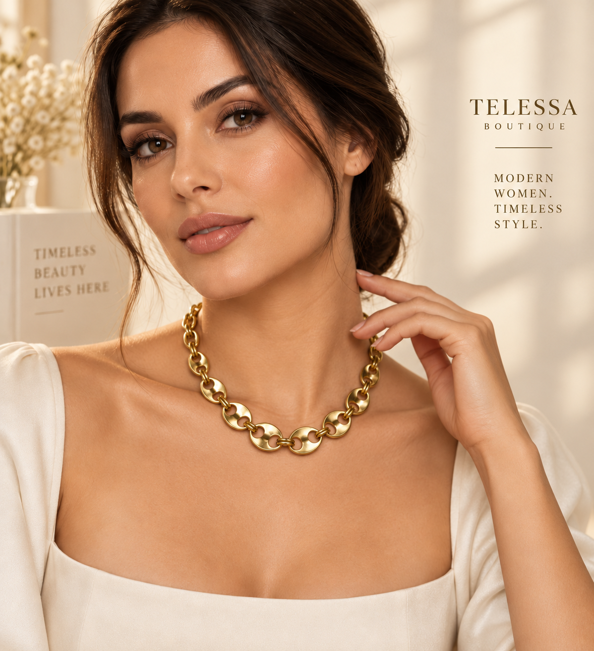 TOVA Fennik Necklace 18k Gold Plate