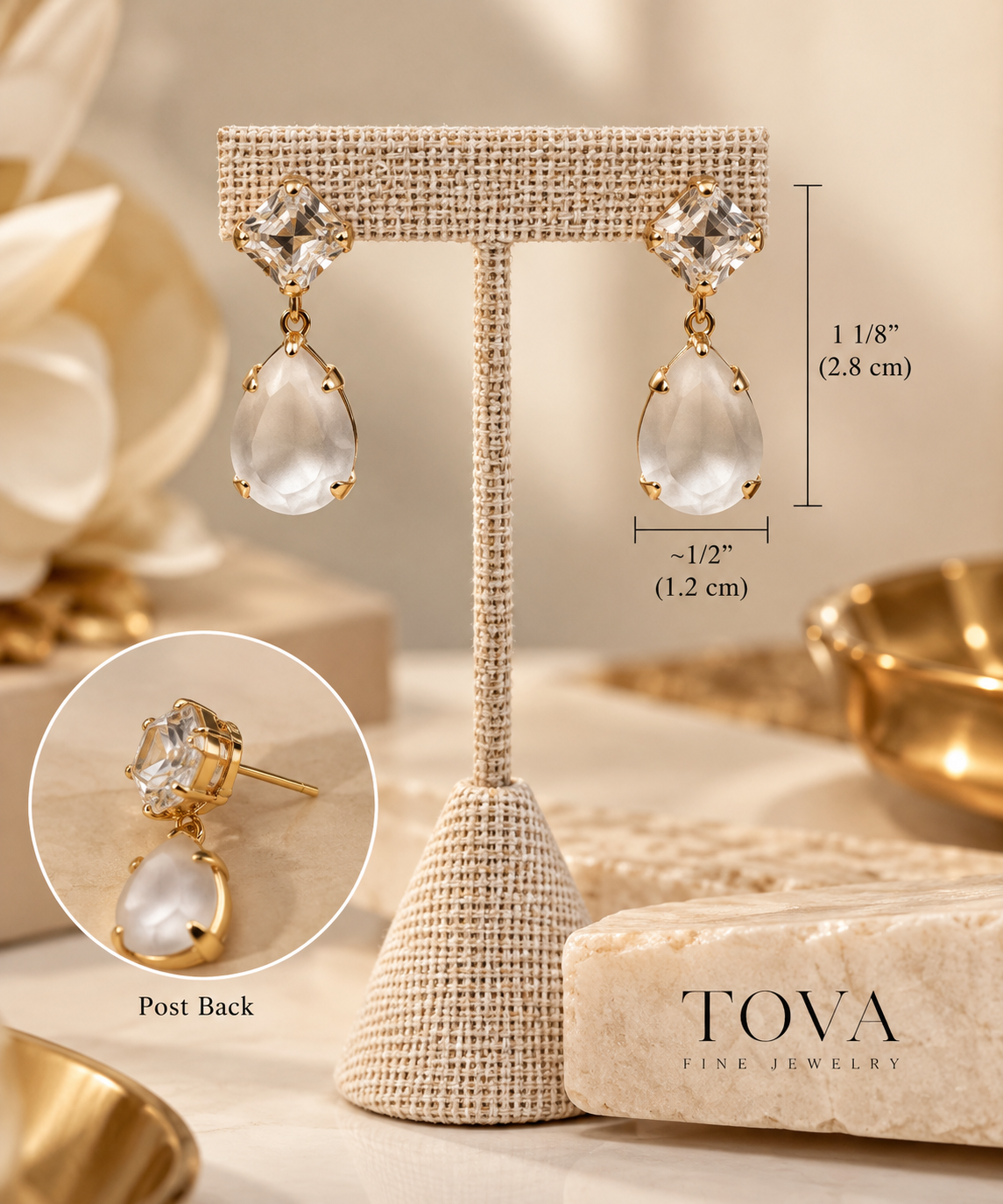 Estelle Earrings in White Matt