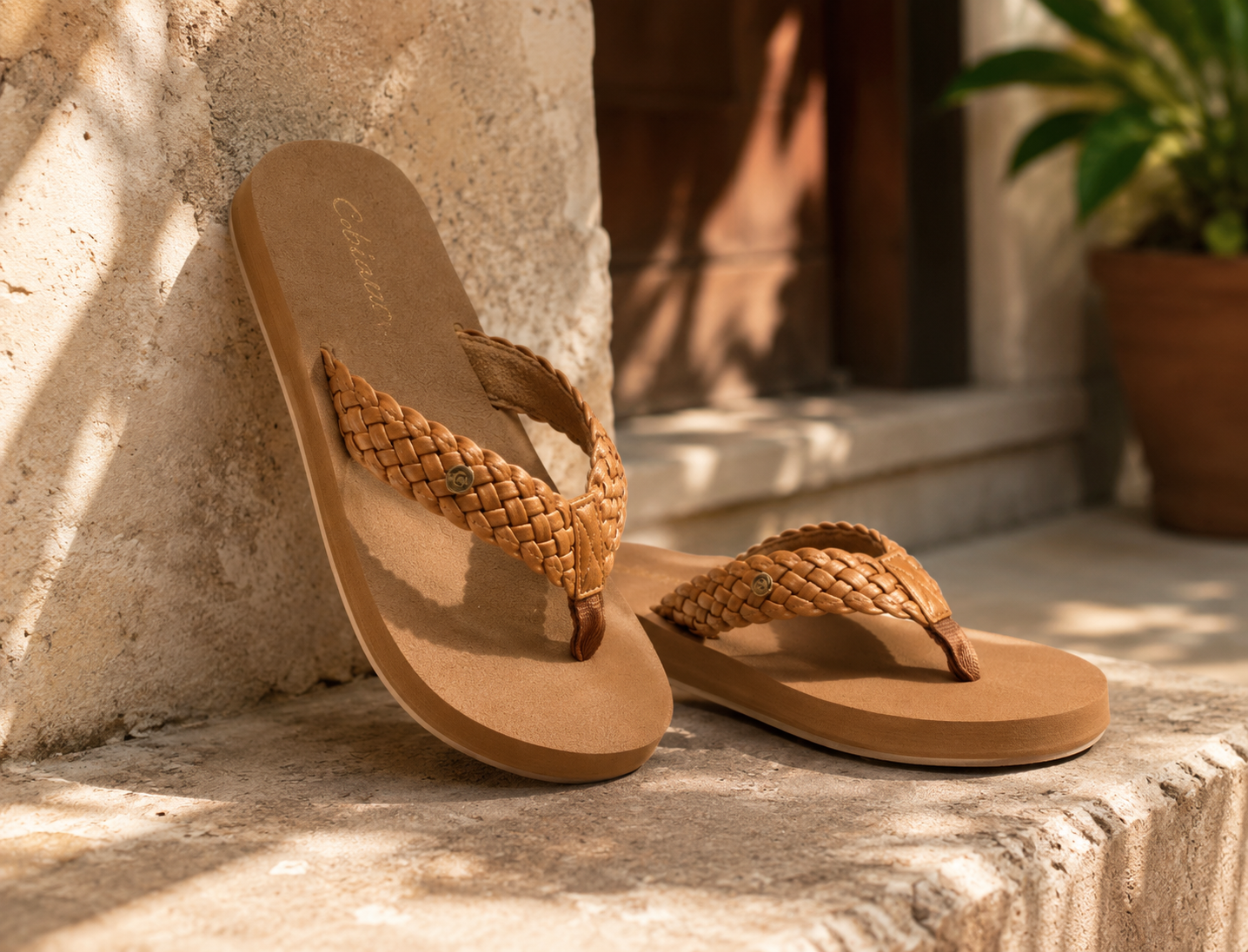 Cobian Braided Bounce Sandal - Chestnut