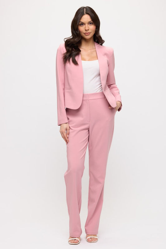 Solid Blazer Pink Ovi