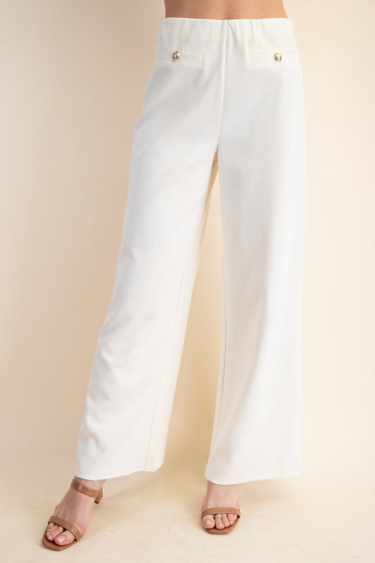 Straight-Leg Pants White