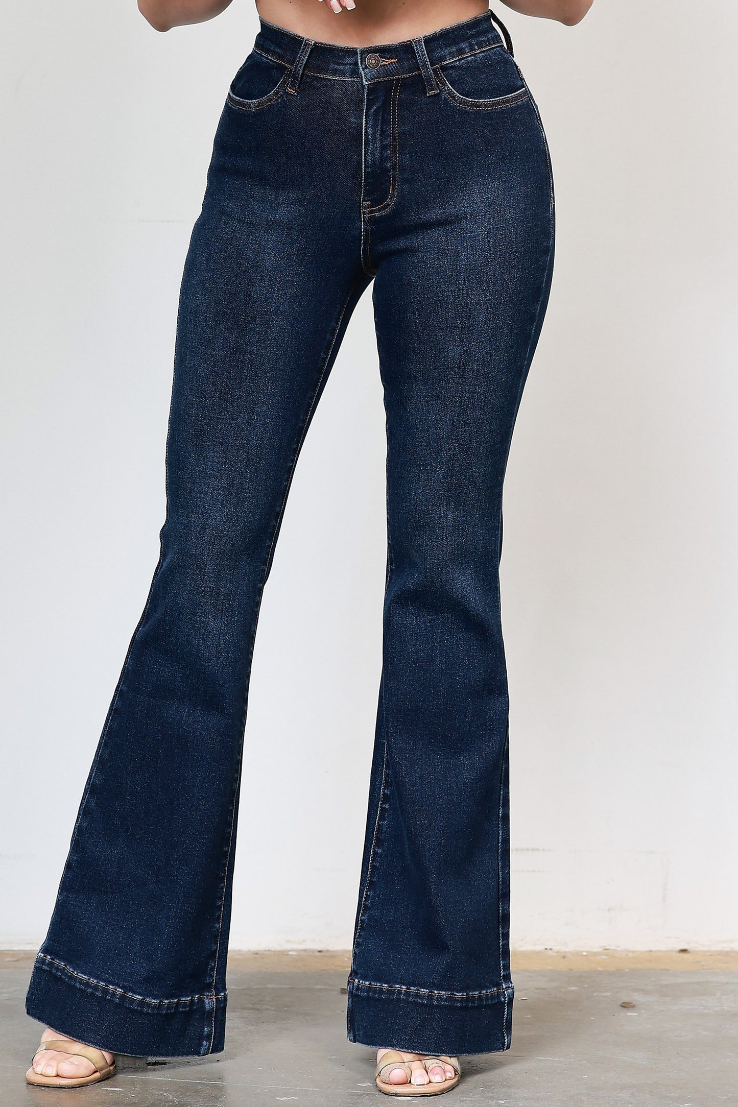 High-rise Flare Jeans Dark Blue Stone