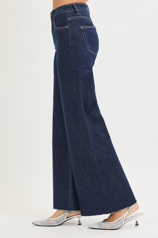 Tummy Control High Rise Gold Lurex Palazzo Pants