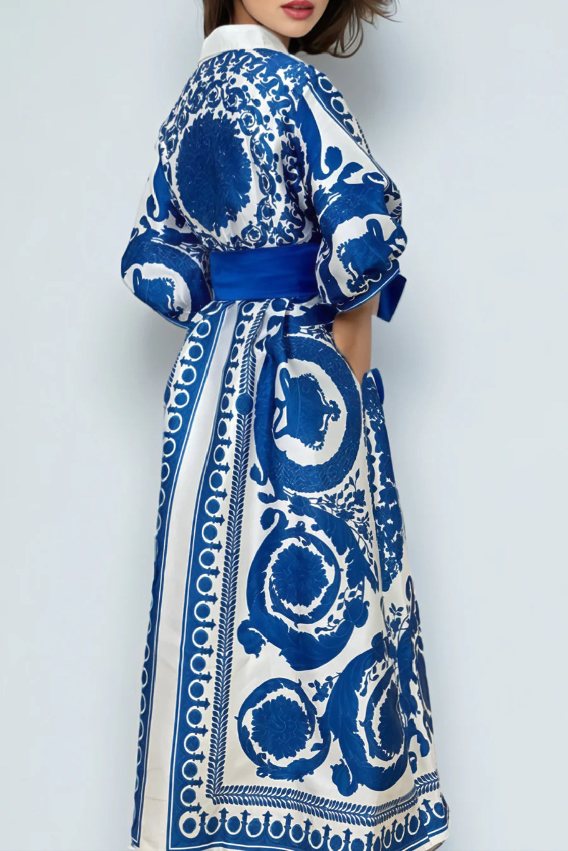 N by Nancy Blue and White Maxi Dress