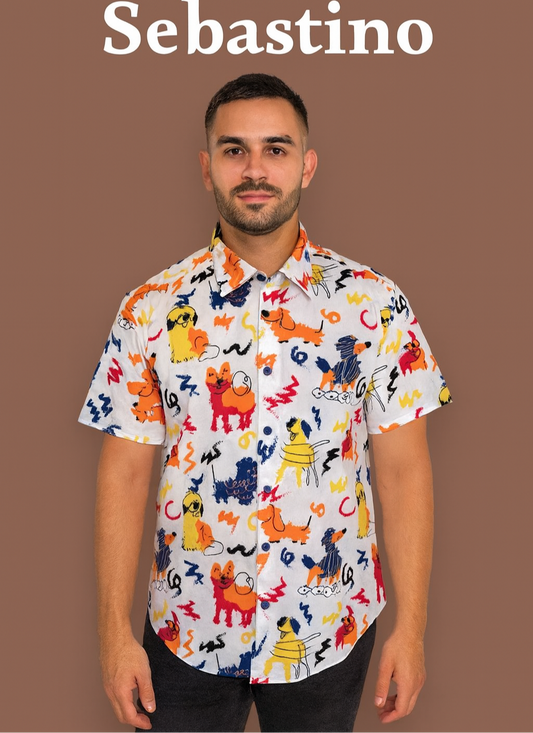Sebastino Pets Symbols Men's Shirt