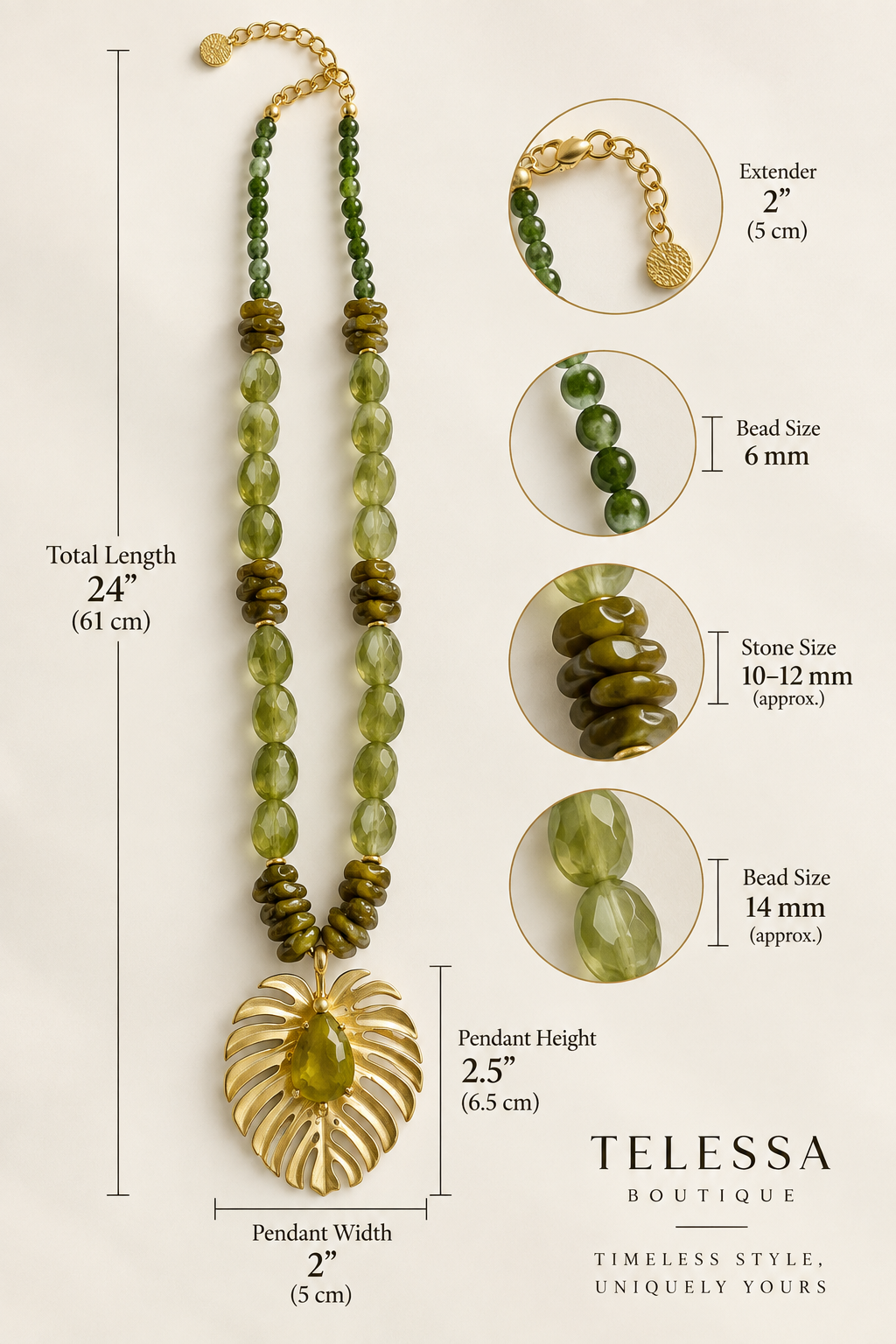 Turkish Olive Garden Statement Necklace