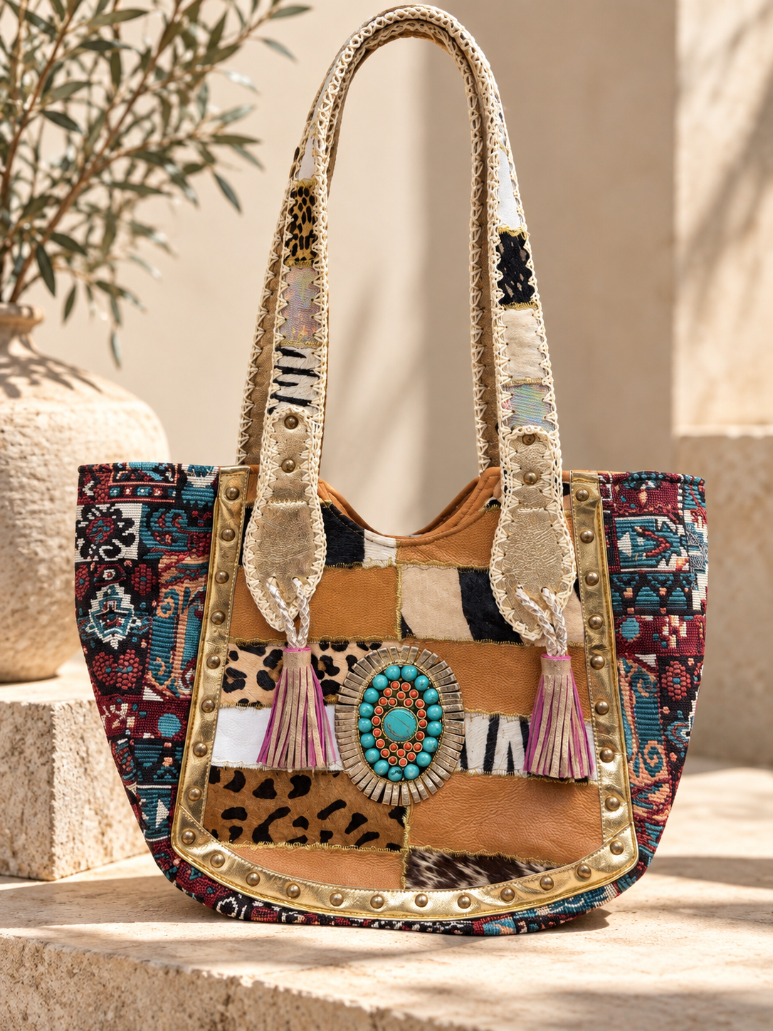 Sahara Boho Patchwork Artisan Tote